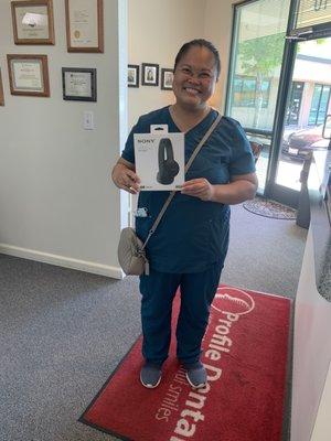 Raffle winner! Don't forget to turn in your two free raffle tickets for every appointment you keep with our office!