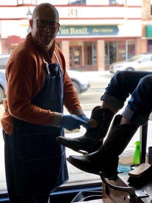 Mike the shoe shine available Tuesday and Friday