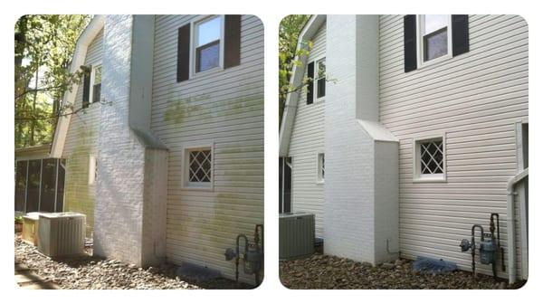 Our house wash cleans siding to look brand new