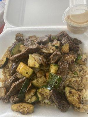 Steak hibachi fried rice