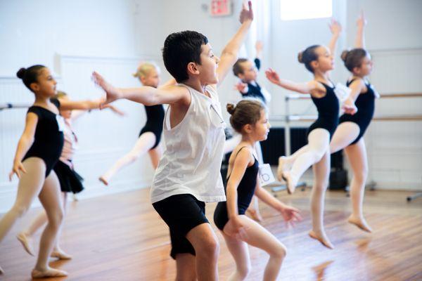 Monmouth Academy of Ballet students audition enthusiastically for the Spring Performance.