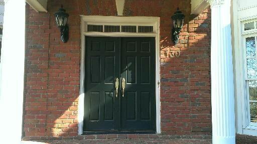 Old outdated double door was replaced with beautiful double door.