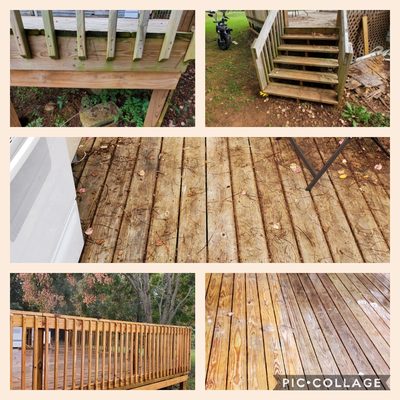 Large deck restoration. This project was prep for a painting company. We saved the homeowner time and money by doing their prep for them.