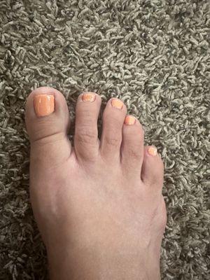 This was their #2 pedicure.  She did one clear, 2 color and then 2 clear!