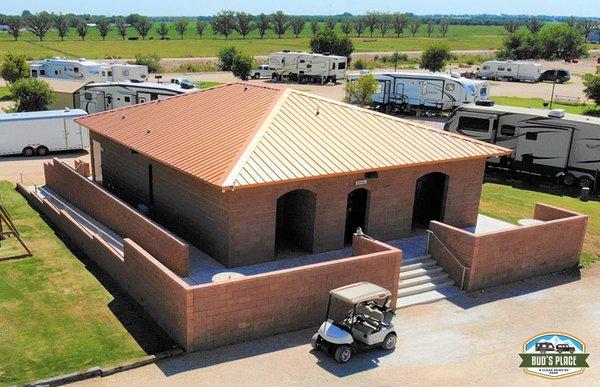 24-hour shower and laundry facility