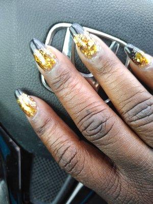 Black and Gold Glitter Ombre