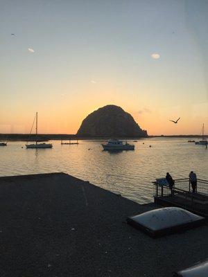 View from La Vida Roca on Morro Rock at sunset