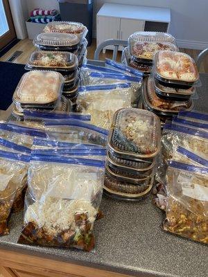 Meal prep for the month? All done! Husband eats meat, wife is a vegetarian both are working from home so need grab and go items.