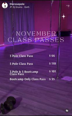 November class passes