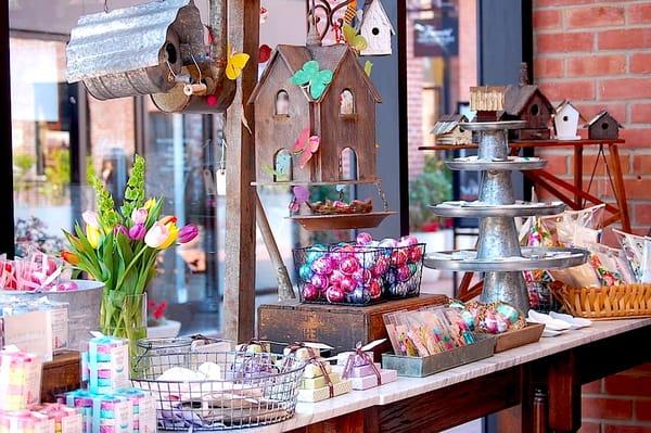 Beautiful Spring Window Display at the elizabethW boutique