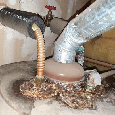 Old gas water heater