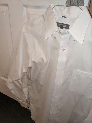 The shirt after I opened it from the cleaners. Does not look dry cleaned.