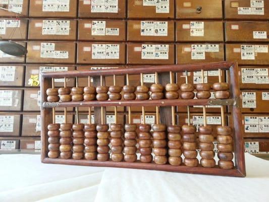 Chinese abacus... still being used by Chinese Medicine Herbalist, Duc Duong (Yang), at Wing Fung Tong. Come visit!