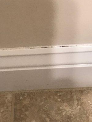 Baseboard in bathroom