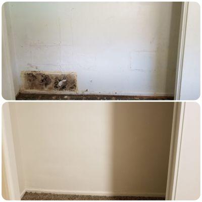 Before & after  Mold removal interior painting