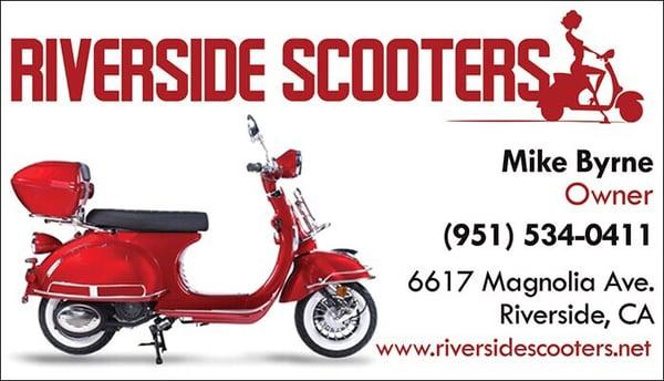 Business card created for Riverside Scooter