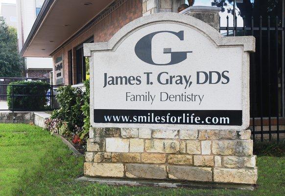 James T. Gray, DDS sign