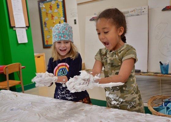 Shaving cream is so much fun!