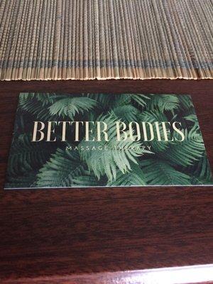 Better Bodies business card