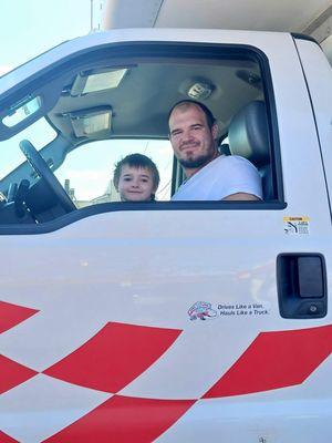 My son loves it when I take him for rides in the big uhaul