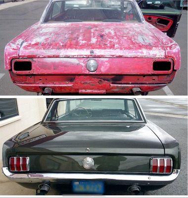 Before an after whole paint job mustang