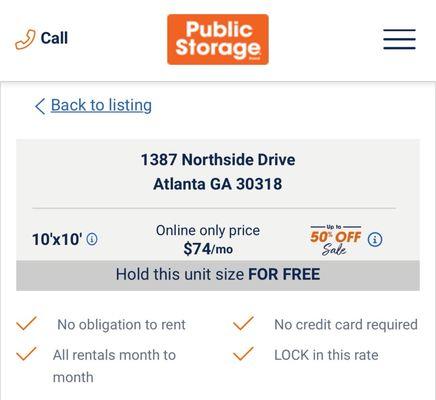 Current market rate for the same unit