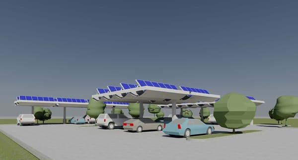 Hyperion Modular Sun-Tracking Photovoltaic Parking Canopies - Prototype Solar PV Installation