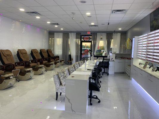 Manicure and pedicure stations