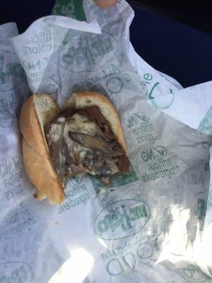 Buttered Philly cheesesteak