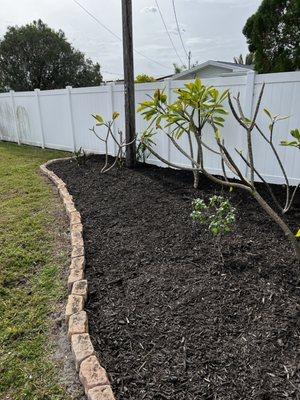 After Chocolate Brown Mulch Installation Service