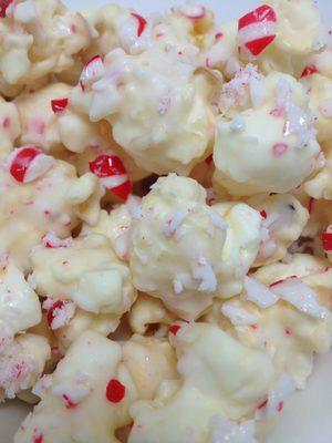 White chocolate peppermint crush Kettle Corn