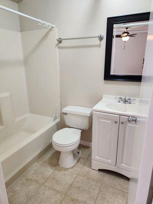 A typical bathroom at this apartment building.