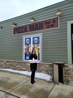 Grabbing some pizza for the team at Pizza Man in Farmington!