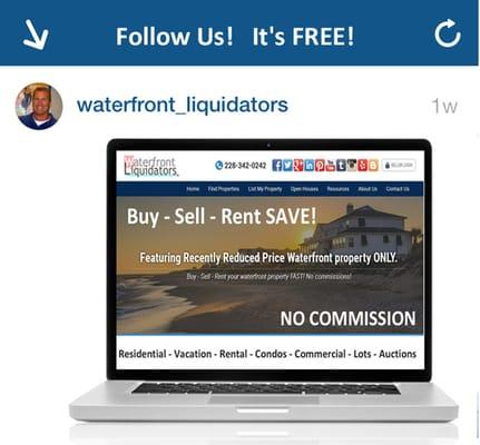 ATTENTION: Waterfront Property Buyers - Sellers & Renters. www.waterfrontliquidators.com features recently reduce price waterfront ONLY!