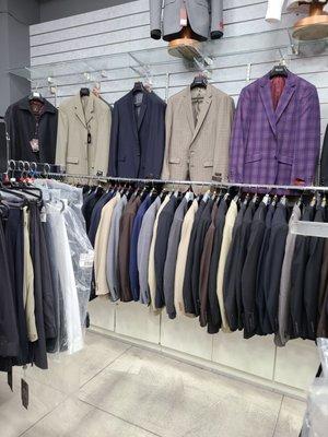 Suits inside the store