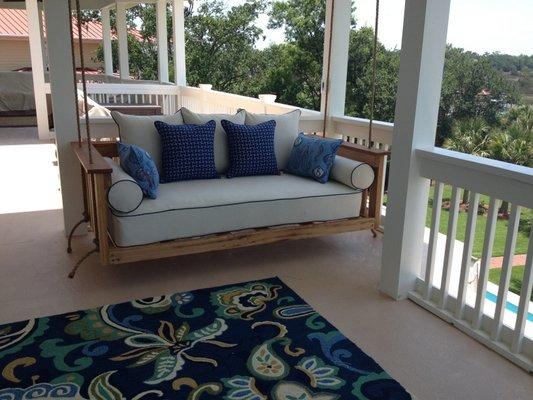 Outdoor cushions, Umbrellas, and furniture restoration