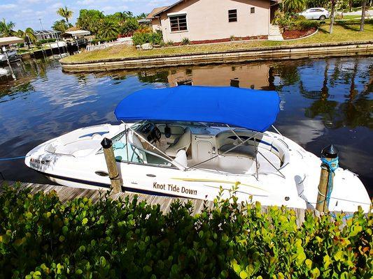 Check out our infamous "Knot Tide Down". Rent our  26' Chaparral 263 Sunesta while in Cape Coral.