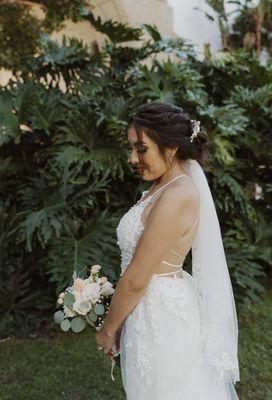 Boho bridal updo