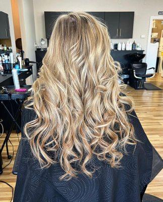 Highlights and lowlights, in addition to gorgeous Halo Couture Extensions