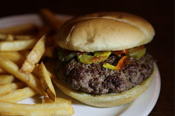 Try our half-pound, hand pattied hamburger!