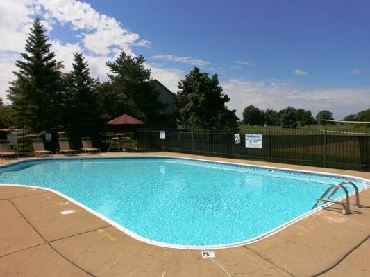 View of golf course from pool