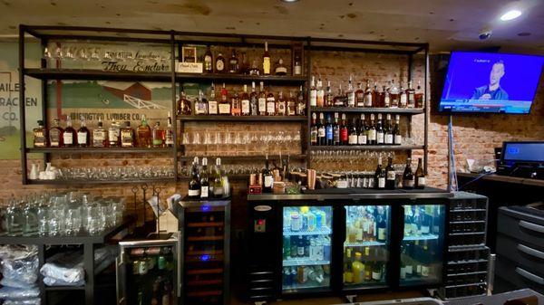 Bar with recently added bourbon