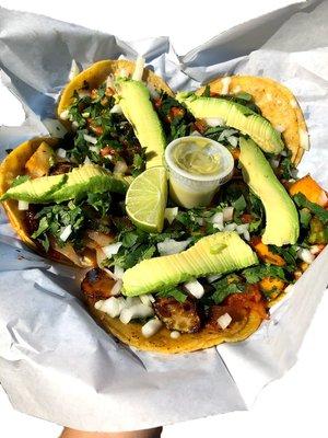 Calabasita -Veggie Street Tacos with Avocado.