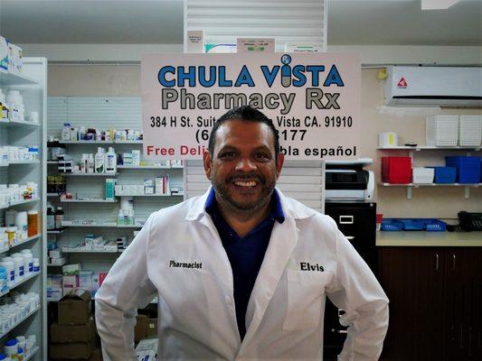 Welcome to the Chula Vista Pharmacy! Elvis, our owner and pharmacist is always ready for whatever it is you need. Thanks Elvis!