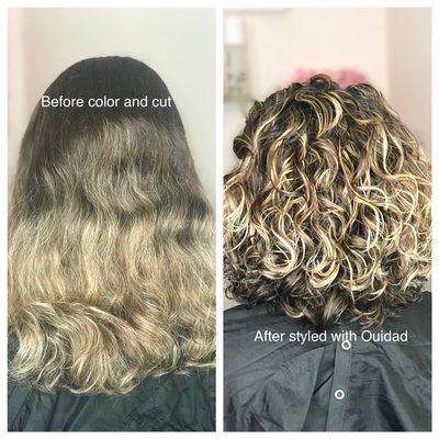 Specialized stylist for curly hair.