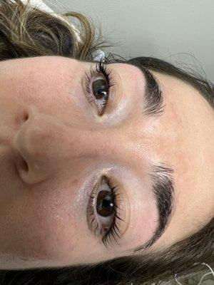 Eyelash lift and tint