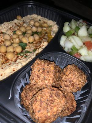 Falafel Platter Favourite with hummus and Israeli salad