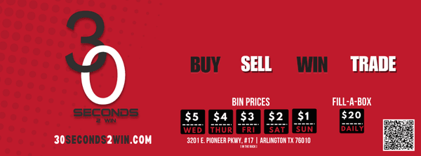 Weekly Bin Prices.  www.30seconds2win.com