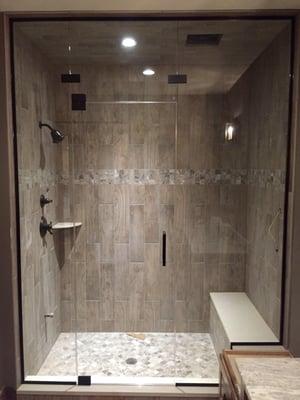 Steam Shower with Notched Panel