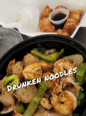 Drunken noodles and shrimp shumai!